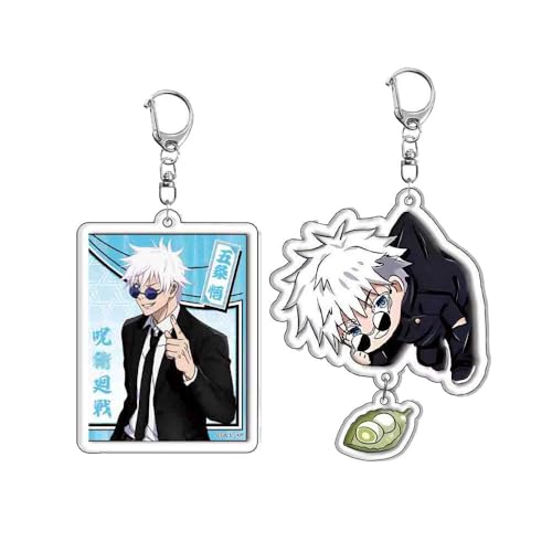 2 Stück JujutsKaisens Anhänger Anime Charakter Cosplay Zubehör Acryl Kette Schmuck (A) von CHENJIRA