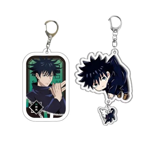 2 Stück JujutsKaisens Anhänger Anime Charakter Cosplay Zubehör Acryl Kette Schmuck (C) von CHENJIRA