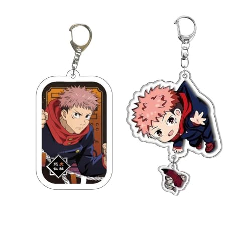 2 Stück JujutsKaisens Anhänger Anime Charakter Cosplay Zubehör Acryl Kette Schmuck (E) von CHENJIRA