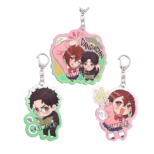 3 Stück Dandadans Figuren Schlüsselanhänger Niedlicher Charakter Cosplay Acryl Kette Schmuck von CHENJIRA
