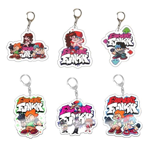 6 Stück FridayFunkin Chibi Figure Anhänger Game Charakter Cosplay Zubehör Acryl Kette Schmuck von CHENJIRA