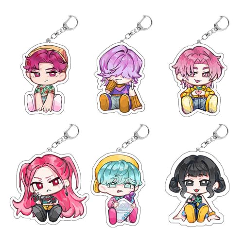 6 Stück GhostsHunter Chibi Figure Anhänger Niedlich Charakter Cosplay Zubehör Acryl Kette Schmuck von CHENJIRA