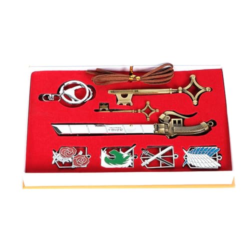 7 Stück Attacking Titan Legierung Halskette Schlüsselanhänger Schmuck Attacking Titan Figuren Cosplay Kette Anhänger von CHENJIRA