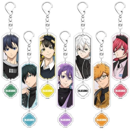 7 Stück Bleu Locks Figuren Long Anhänger Cool Anime Charakter Cosplay Zubehör Acryl Kette Schmuck von CHENJIRA