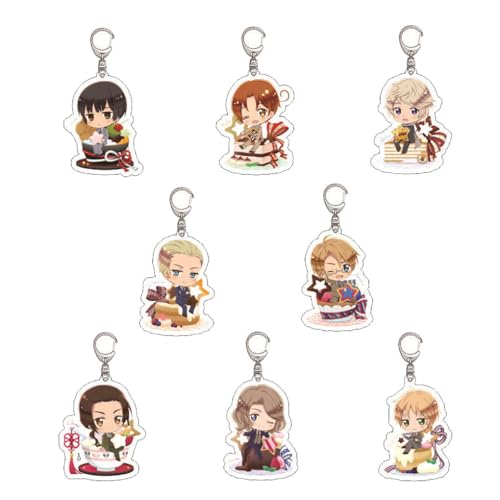 8 Hetali AxisPowers Figuren Anhänger Anime Niedlicher Charakter Cosplay Acryl Kette Schmuck von CHENJIRA