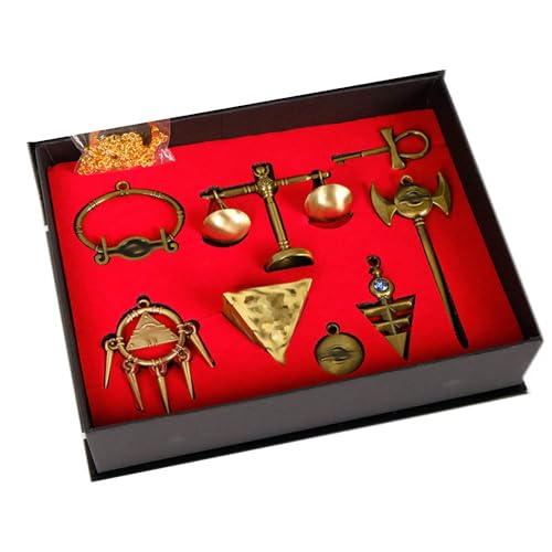 8 Stück YugiMuto Legierung Halskette Schlüsselanhänger Schmuck YugiMuto Figuren Cosplay Kette Anhänger (Bronze) von CHENJIRA