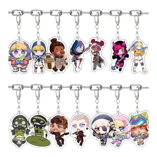 ApexLegendary Figuren Anhänger Niedlich Charakter Cosplay Zubehör Acryl Kette Schmuck - Mehrfarbig 14 Set von CHENJIRA