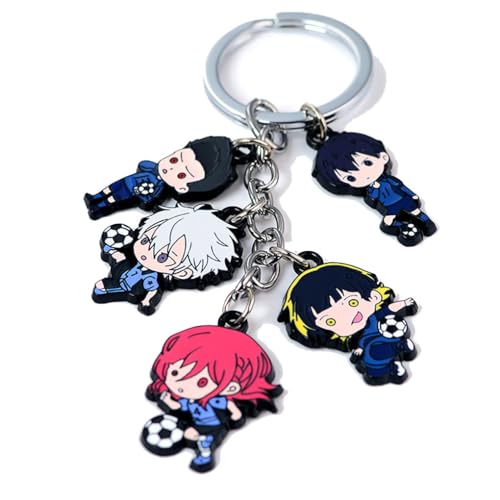 Bleu Locks Figuren Anhänger Anime Niedlicher Charakter Cosplay Kette Schmuck - Metall, Mehrfarbig, 5 in 1 von CHENJIRA