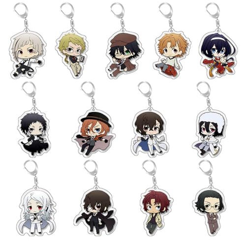 Bungo Strays Dogs Figuren Anhänger Anime Charakter Cosplay Zubehör Acryl Kette Schmuck - Mehrfarbig 13 Stück Bungo Strays Dogs Figuren Anhänger Anime Charakter Cosplay Zubehör Acryl Kette Schmuck - Mehrfarbig 13 Stück von CHENJIRA