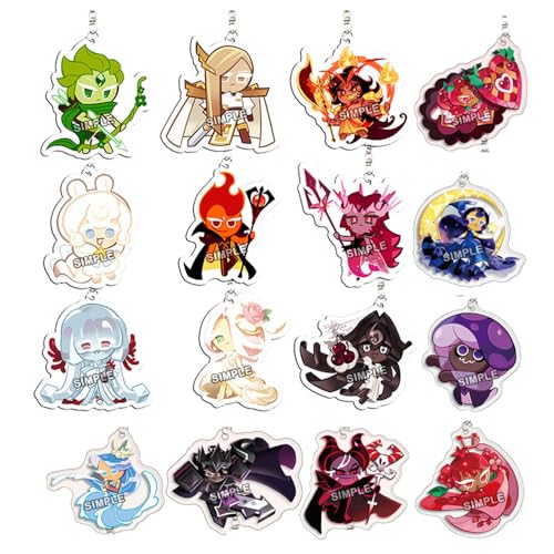 Cookies Run Kingdoms Figure Anhänger Game Charakter Cosplay Zubehör Kette Figuren Schmuck - Acryl, Mehrfarbig, 16 Stück Cookies Run Kingdoms Figure Anhänger Game Charakter Cosplay Zubehör Kette Figuren Schmuck - Acryl, Mehrfarbig, 16 Stück von CHENJIRA