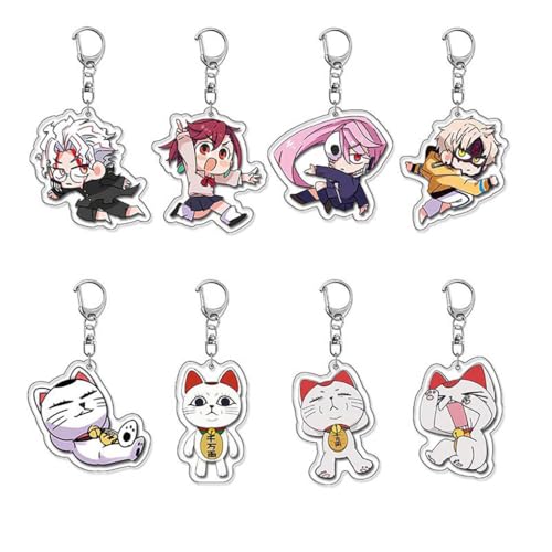 Dandadans Figuren Schlüsselanhänger Niedlicher Charakter Cosplay Kette Schmuck - Acryl Mehrfarbig 8 Set von CHENJIRA