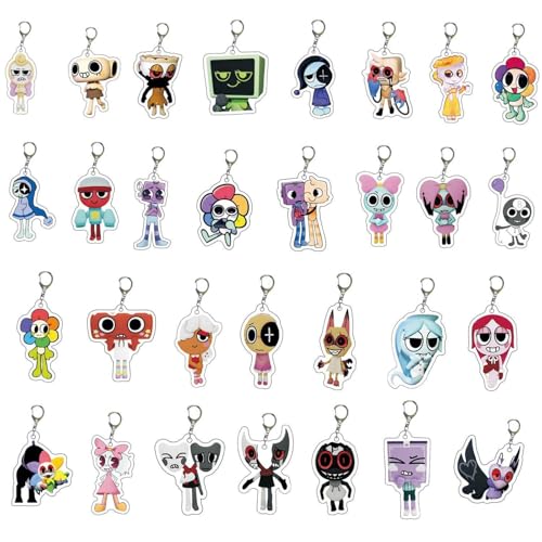 Dandys Worlds Figuren Schlüsselanhänger Niedlicher Charakter Cosplay Acryl Kette Schmuck - Mehrfarbig 30 Set von CHENJIRA