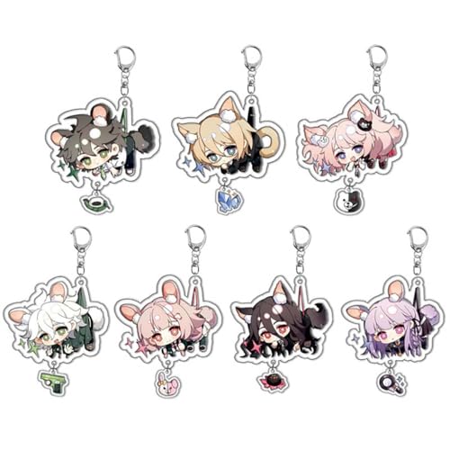 Danganronpo Figures Figuren Anhänger Niedlich Charakter Cosplay Zubehör Kette Schmuck - Acryl Multicolor 7 Stück von CHENJIRA