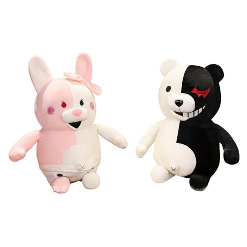 Danganronpo Plüschpuppe Niedlich Monokuma＆Monomi Plüsch - 9.84 Inch / 25 cm Kuscheltier, Mehrfarbig, 2 Stück von CHENJIRA