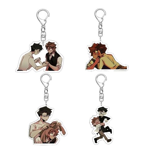 Dead Plates Figuren Anhänger Niedlich Charakter Cosplay Zubehör Acryl Kette Schmuck - Mehrfarbig 4 Set von CHENJIRA