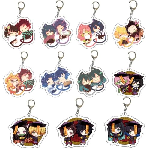 Demon Obanai Mitsuri Anime Schlüsselanhänger Tokitou Figur Anhänger - 11 Kimetsu Acryl Keychain von CHENJIRA