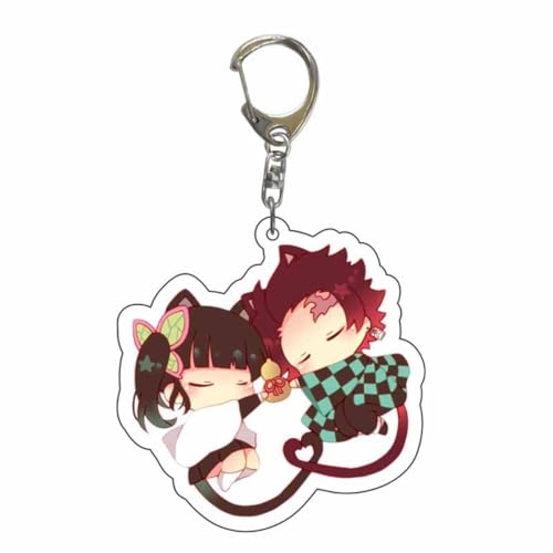 Demon Obanai Mitsuri Anime Schlüsselanhänger Tokitou Figur Anhänger - Kimetsu Acryl Keychain (A) von CHENJIRA