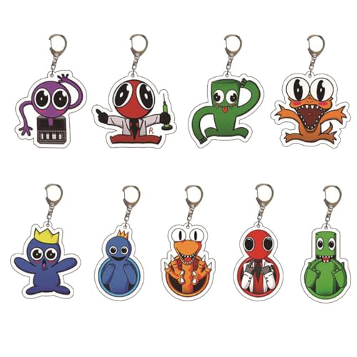 Friend Rainbow Anhänger Spiel Figuren Cosplay Zubehör Kette Schmuck - Acryl Mehrfarbig 9 Pieces von CHENJIRA
