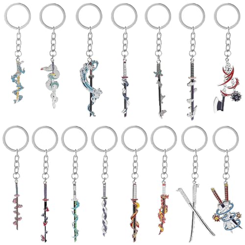 Ghost Slayers Waffe Schlüsselanhänger 15 Set Anime Ghost Slayers Cosplay Kette Schmuck Waffen Anhänger Ghost Slayers Waffe Schlüsselanhänger 15 Set Anime Ghost Slayers Cosplay Kette Schmuck Waffen Anhänger von CHENJIRA