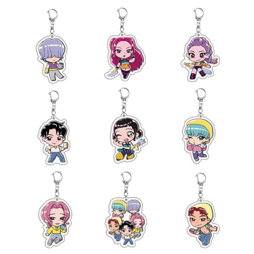 GhostsHunter Figuren Anhänger Cool Charakter Cosplay Zubehör Acryl Kette Schmuck - Mehrfarbig 9 Stück von CHENJIRA