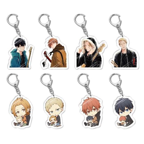 Given-Anime Figuren Schlüsselanhänger Niedlicher Charakter Cosplay Acryl Kette Schmuck 8 Set von CHENJIRA