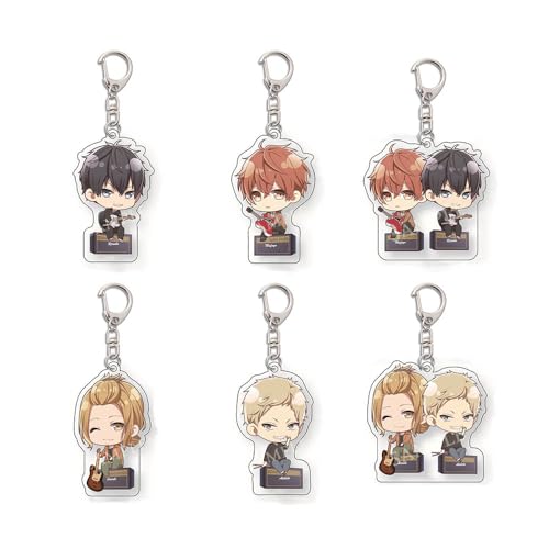 Given-Anime Figuren Schlüsselanhänger Niedlicher Charakter Cosplay Kette Schmuck - Acryl Mehrfarbig 6 Set von CHENJIRA