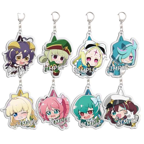 Gushing Over Magic Girls Figure Anhänger Niedlich Charakter Cosplay Zubehör Kette Schmuck - Acryl Mehrfarbig 8 Stück von CHENJIRA