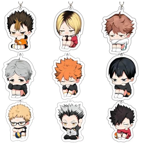 Haikyus Figuren Anhänger Niedliche Weinende Figuren Cosplay Zubehör Kette Schmuck - Acryl Mehrfarbig 9 Stück Haikyus Figuren Anhänger Niedliche Weinende Figuren Cosplay Zubehör Kette Schmuck - Acryl Mehrfarbig 9 Stück von CHENJIRA