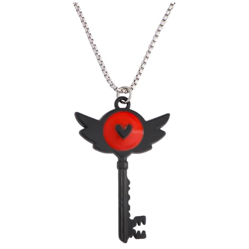 HazbinsHotel Logo Halskette Schlüsselanhänger 2 Set Figuren Cosplay Kette Schmuck Metall Anhänger (C) von CHENJIRA