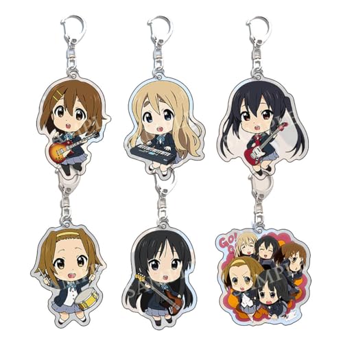 HirasawaYui Chibi Figure Anhänger Cartoon Charakter Cosplay Zubehör Kette Figuren Schmuck - Acryl Mehrfarbig 6 Stück von CHENJIRA