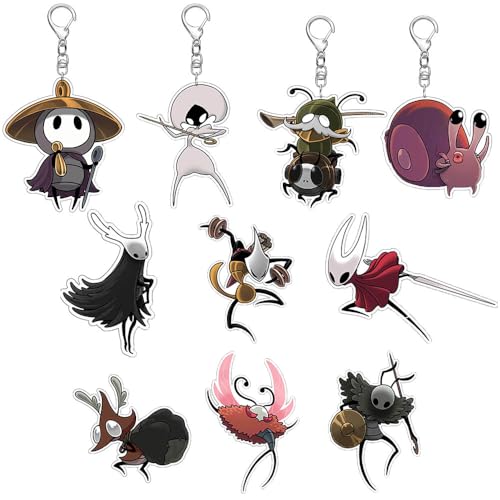 Hollow Knights Silksongs Anhänger Spiel Charakter Cosplay Zubehör Kette Schmuck - Acryl, 10 Stück von CHENJIRA