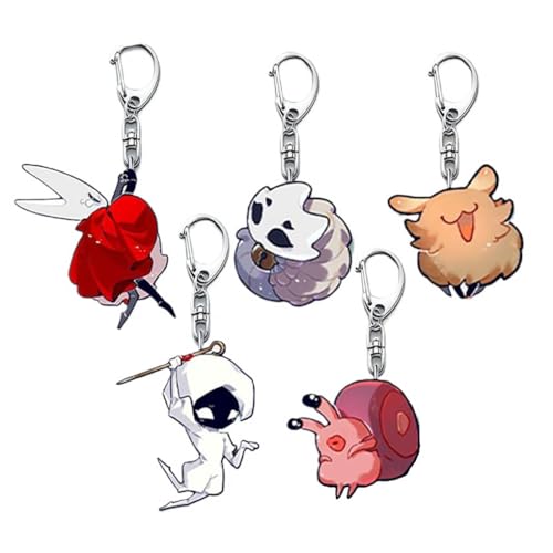 Hollow Knights Silksongs Anhänger Spiel Charakter Cosplay Zubehör Kette Schmuck - Acryl, 5 Stück von CHENJIRA