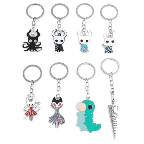 Hollow Knights Silksongs Anhänger Spiel Charakter Cosplay Zubehör Kette Schmuck - Metall, 8 Stück von CHENJIRA
