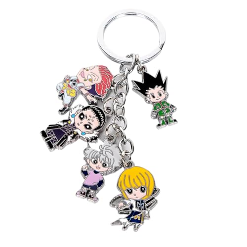 Hunterxhunter Figuren Anhänger Anime Niedlicher Charakter Cosplay Kette Schmuck - Metall, Mehrfarbig, 5 in 1 von CHENJIRA