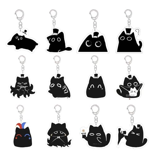 Lord of Mysterie Klein Cat Anhänger Anime Figuren Cosplay Zubehör Kette Schmuck - Acryl Mehrfarbig 12 Pieces von CHENJIRA