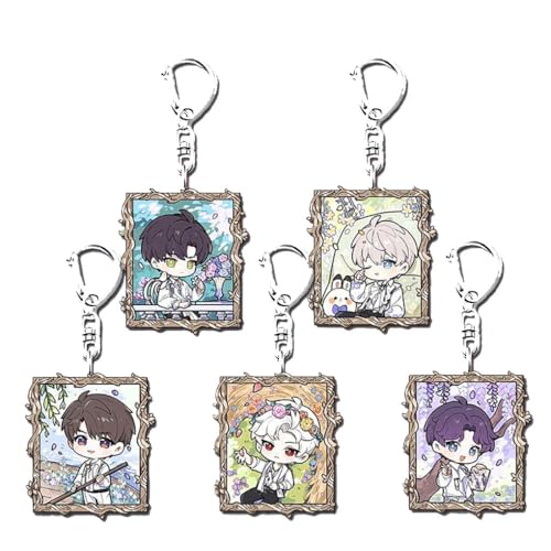 Love Deepspace Figuren Anhänger Niedlich Charakter Cosplay Zubehör Acryl Kette Schmuck - Mehrfarbig 5 Set von CHENJIRA