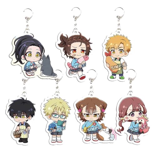 Medalists Niedliche Figur Anhänger Anime Charakter Cosplay Zubehör Kette Schmuck - Acryl Mehrfarbig 7 Stück von CHENJIRA