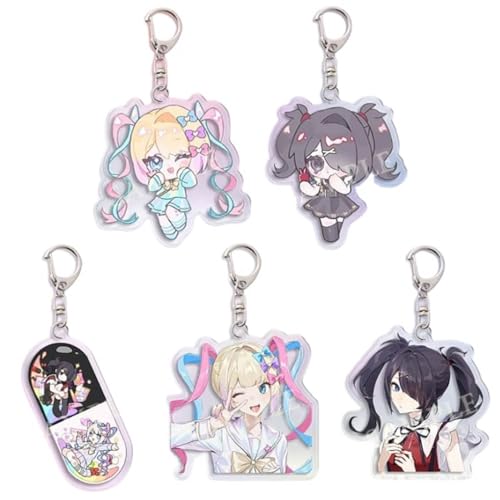 Need Girl Overdoses Figuren Anhänger Cute Charakter Cosplay Zubehör Acryl Kette Schmuck - Mehrfarbig 5 Set von CHENJIRA