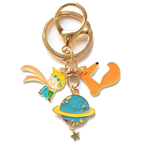 PetitPrinces Figuren Anhänger Prince＆Rose Niedlicher Charakter Cosplay Kette Schmuck - Metall Chain, Mehrfarbig, 3 in 1 (B) von CHENJIRA