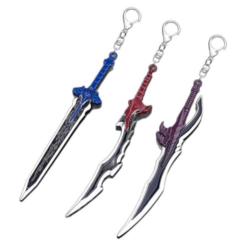 Solo Levelings Waffe Schlüsselanhänger 3 Set Sung Jin-Woo Cosplay Kette Schmuck 15CM Waffen Anhänger von CHENJIRA