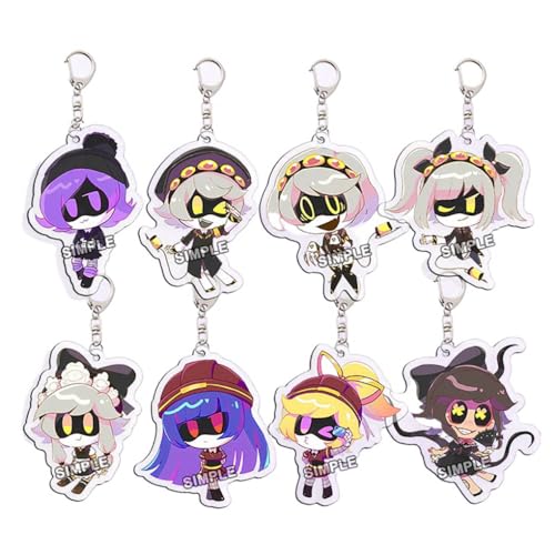 UziDoorman Chibi Figure Anhänger Niedlich Charakter Cosplay Zubehör Kette Schmuck - Acryl Mehrfarbig 8 Stück von CHENJIRA