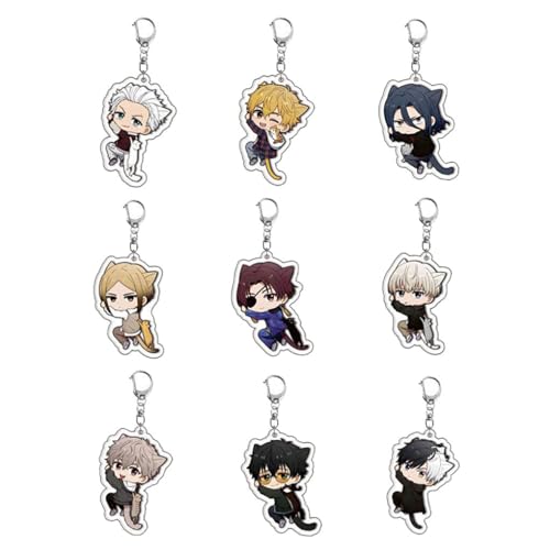 Wind Breakers Figuren Anhänger Cool Charakter Cosplay Zubehör Acryl Kette Schmuck - Mehrfarbig 9 Stück von CHENJIRA
