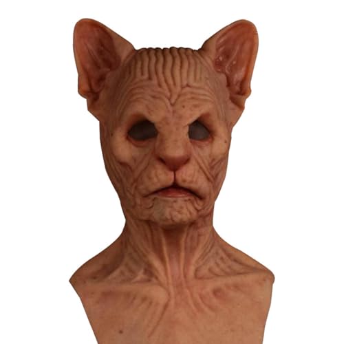 CHENREN Haarlose Katzen Cosplay Masken Halloween Maske Karneval Ostern Maske für Halloween Party Requisiten CHENREN Haarlose Katzen Cosplay Masken Halloween Maske Karneval Ostern Maske für Halloween Party Requisiten von CHENREN
