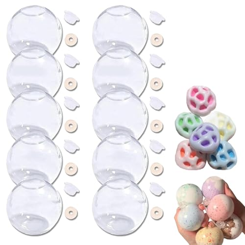 10 Stück Blank Pressure Ball Skin DIY Kit, Leere Stressball DIY Kit, 2025 Neue Leere Stressbälle, DIY Squishy Bausatz, Anti-Stress-Bälle Sensorisches Spielzeug für DIY Druckspielzeug (Transparent) von CHENRI