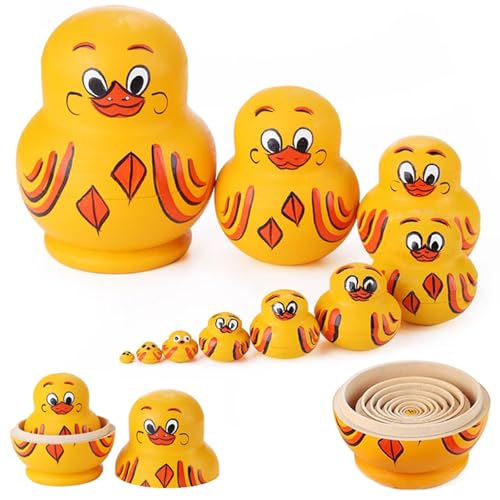 10 Stück Duck Nested Doll, Russische Matroschka Puppen, Handgefertigte Gelbe Enten Matroschka Puppen, Russische Stapelpuppen aus Holz, Niedlich Ente Matroschka Pädagogisches Lernspielzeug Für Kinder 10 Stück Duck Nested Doll, Russische Matroschka Puppen, Handgefertigte Gelbe Enten Matroschka Puppen, Russische Stapelpuppen aus Holz, Niedlich Ente Matroschka Pädagogisches Lernspielzeug Für Kinder von CHENRI