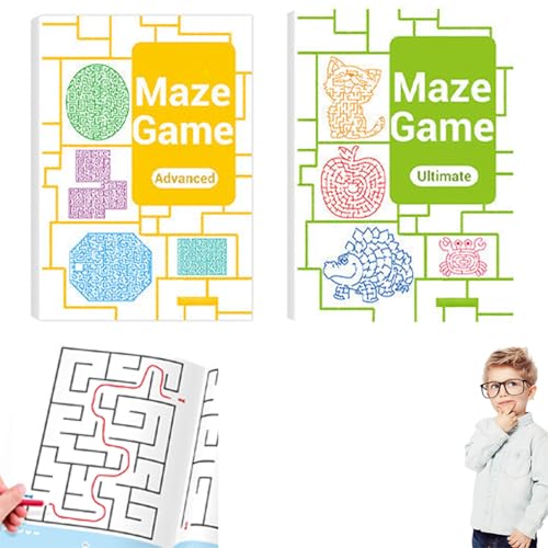 2 Stück Four-Level Progressive Maze Book Set for Children, Vier Ebenen Progressive Labyrinth Buch für Kinder, Labyrinth-Aktivitätsbuch mit 184 Labyrinthen, Intelligenz Spielzeug für Jungen Mädchen (B) 2 Stück Four-Level Progressive Maze Book Set for Children, Vier Ebenen Progressive Labyrinth Buch für Kinder, Labyrinth-Aktivitätsbuch mit 184 Labyrinthen, Intelligenz Spielzeug für Jungen Mädchen (B) von CHENRI