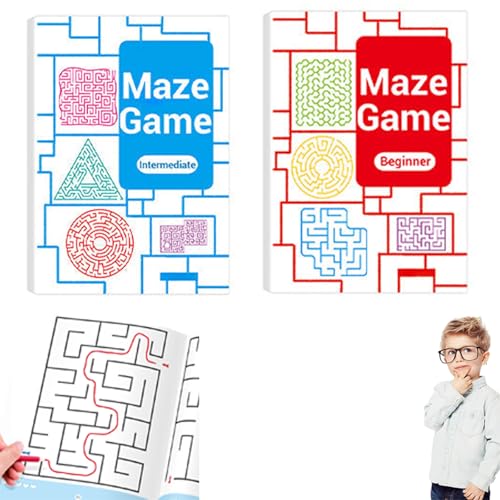 2 Stück Four-Level Progressive Maze Book Set for Children, Vier Ebenen Progressive Labyrinth Buch für Kinder, Labyrinth-Aktivitätsbuch mit 184 Labyrinthen, Intelligenz Spielzeug für Jungen Mädchen (A) 2 Stück Four-Level Progressive Maze Book Set for Children, Vier Ebenen Progressive Labyrinth Buch für Kinder, Labyrinth-Aktivitätsbuch mit 184 Labyrinthen, Intelligenz Spielzeug für Jungen Mädchen (A) von CHENRI