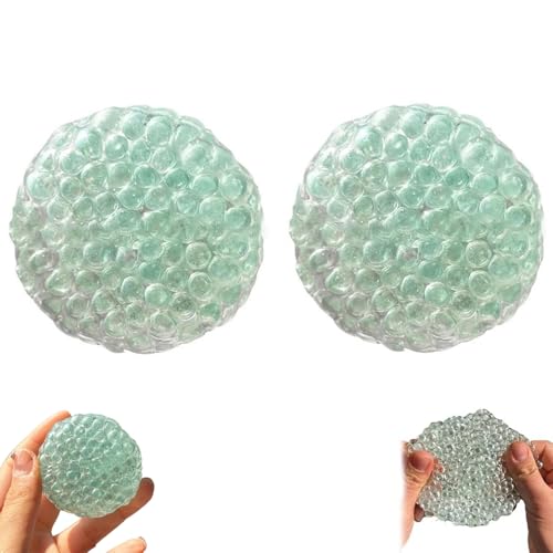 2 Stück Handmade Pressure Relief Balls, Antistressball für Hände, Formbare Vakuum-Ball Stressbälle, Squishy Stressball, Anti Stress Bälle, Stressballs für Kinder und Erwachsene (Grün) von CHENRI