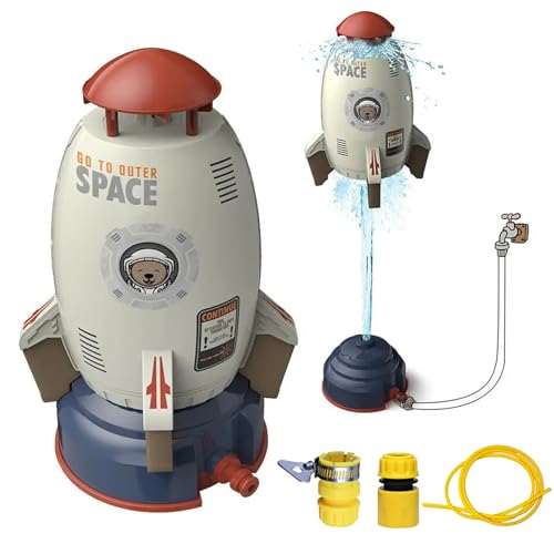 2025 Rocket Sprinkler – Ultimate Summer Water Toy for Kids, Rocket Wassersprinkler Kinder Outdoor, Wassersprinkler, Water Rocket Sprinkler, Sommer Wasserspielzeug für Jungen Mädchen (Grau) von CHENRI