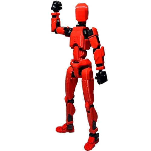 3D Printed Multi-Jointed Movable Robot, 3D Gedruckter Beweglicher Mehrgelenkig Roboter, Roboter Aktionsfigur mit Mehreren Gelenken, Action Figure 3D Geschenk für Spiele-Liebhaber, Kinder (Rot) von CHENRI